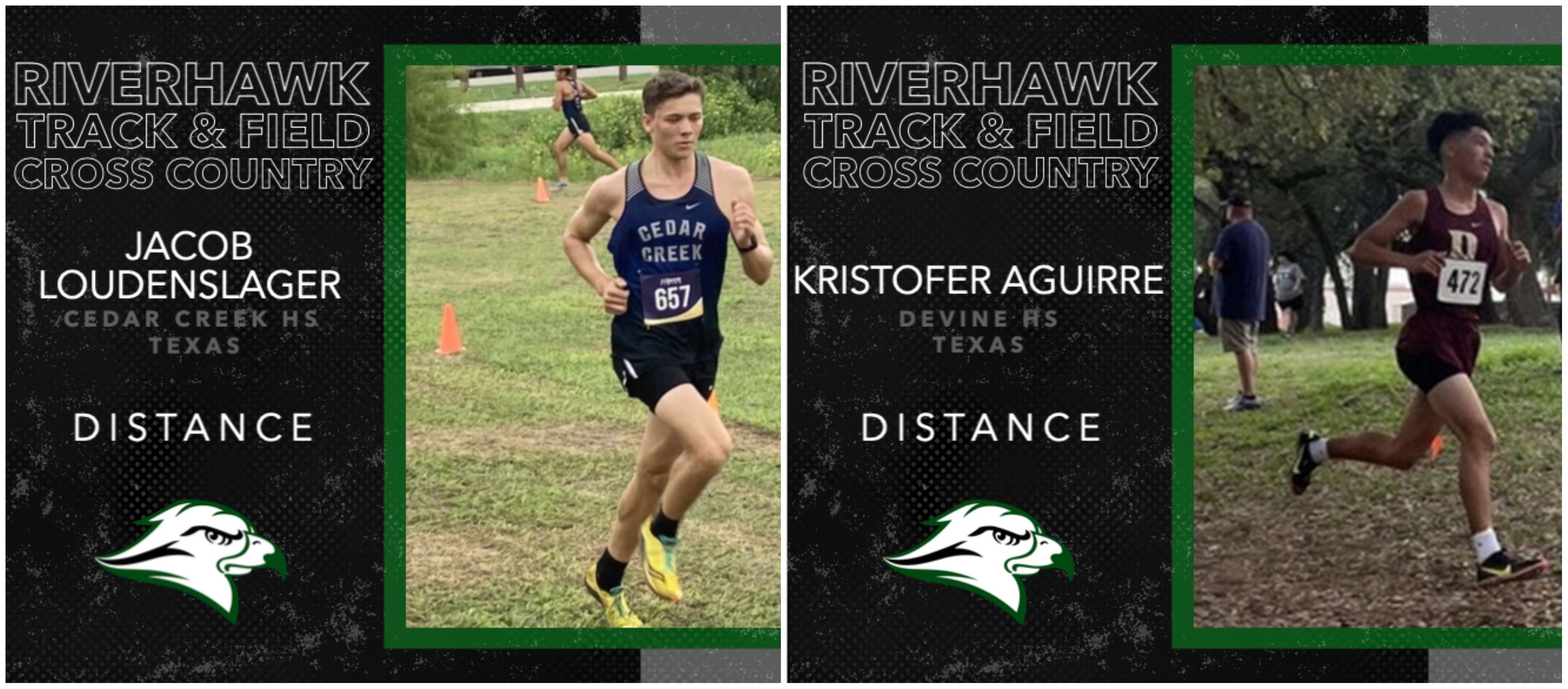 RiverHawk Cross Country and Track & Field Sign 2 From Texas